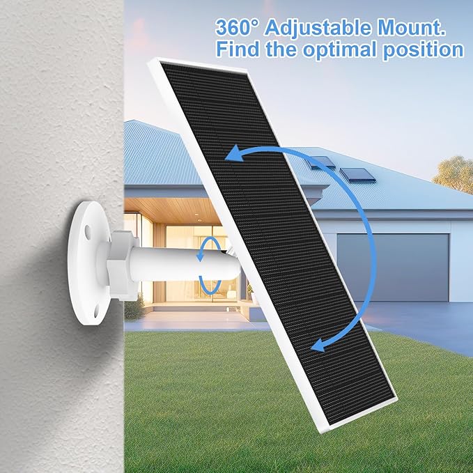 Solar Panel for Eufy Outdoor Camera, 5W Camera Solar Panel Charger Compatible - Image 4
