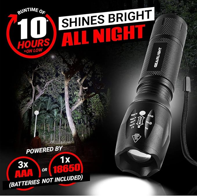 LED Flashlight High Lumens, Mini Tactical LED Flashlight 2 Pack, 5 Modes - Image 8