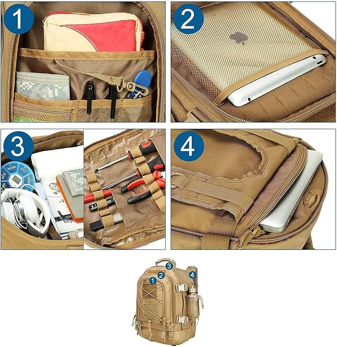 Large Military Bug Out Bag 3 Day Pack Expandable Backpack Army Daypack - Image 8