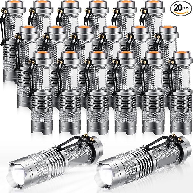 Fumete 20 Pieces LED Flashlight Mini 3 Mode Tactical Torch Small Water by Fumete