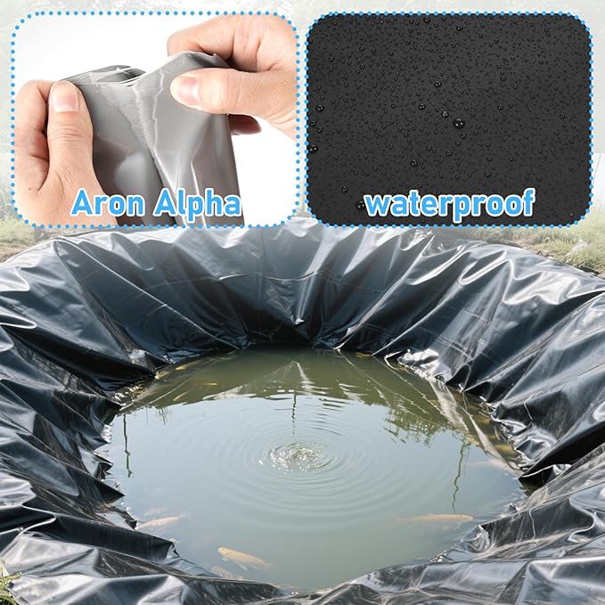 5 Pcs 8 x 8 Inches Pond Liner Repair Patch Self-Adhesive EPDM Liner Repair - Image 5