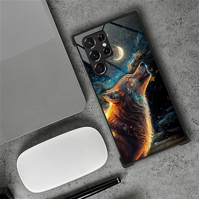 for Samsung Galaxy S23 Ultra Case, Star Cave Hungry Wolf Pattern Graphic Design - Image 7