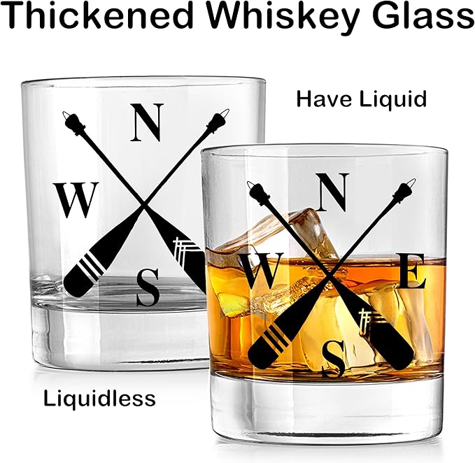 Nogrit Lake House Decor Whiskey Glasses 10 Oz, Beach Wine Old Fashioned Rocks - Image 5