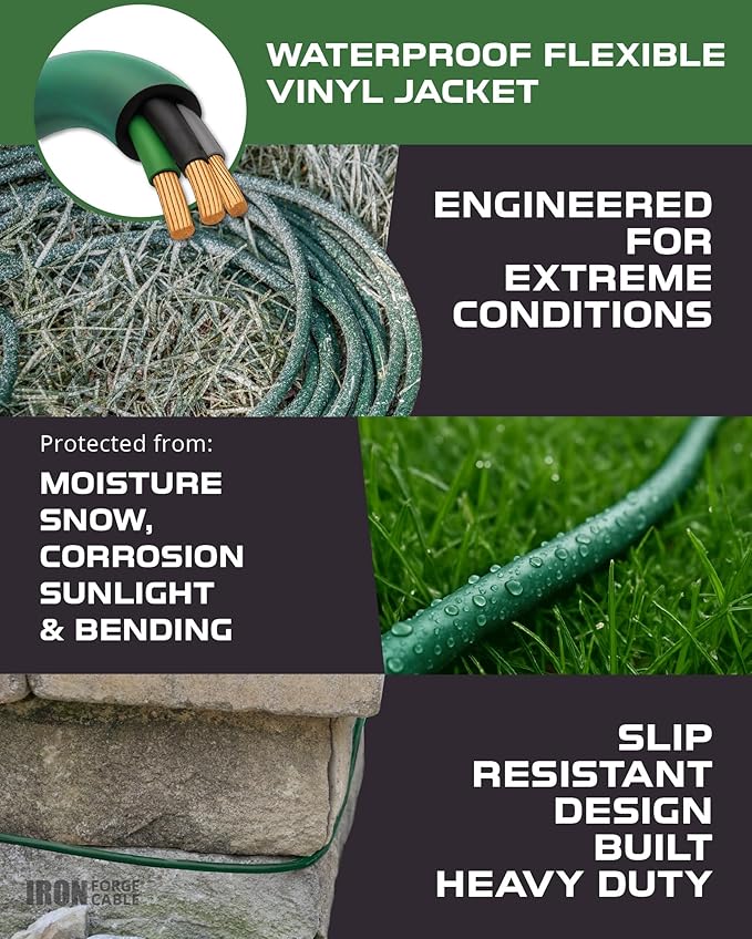 Iron Forge Cable 100ft Green Outdoor Extension Cord - Image 4