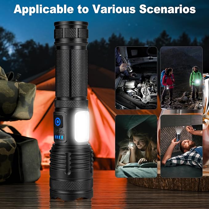 KINGCAESAR 3 Pack Rechargeable Flashlights 90, 000 High Lumen, Ultra Bright LED - Image 7