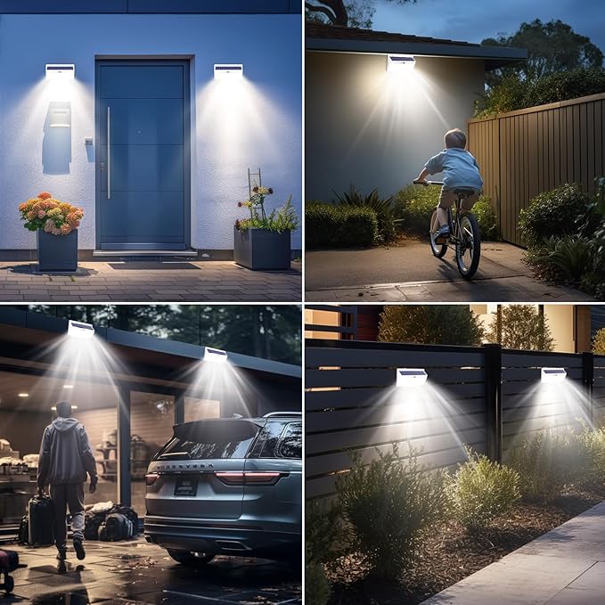 2 Pack 368 LED Solar Motion Sensor Lights Outdoor, Solar Fence Lights - Image 6
