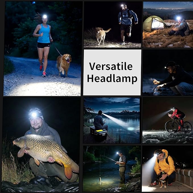 KunHe 2 Pack 333LM Aluminum Alloy Headlamp 1800mAh Rechargeable Headlamp - Image 7
