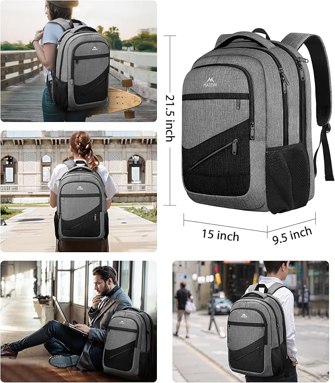 MATEIN Extra Large Laptop Backpack 18.4 Inch, Airplane Approved Travel Backpack - Image 6