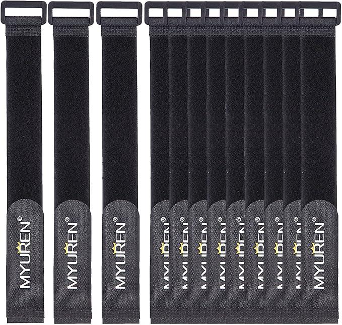 1"x 18"-12 Pack Reusable Fastening Cable Straps by MYUREN
