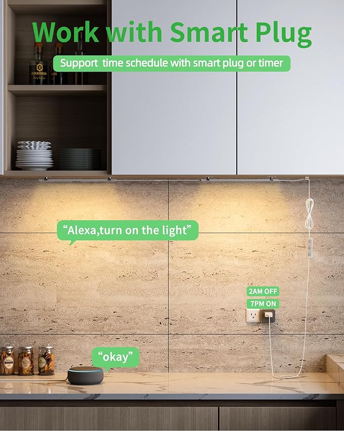 Plug-in Under Cabinet Lighting, Dimmable Under Counter Lights - Image 3
