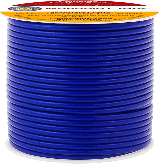 Mandala Crafts Round Genuine Blue Leather Cord - Image 2
