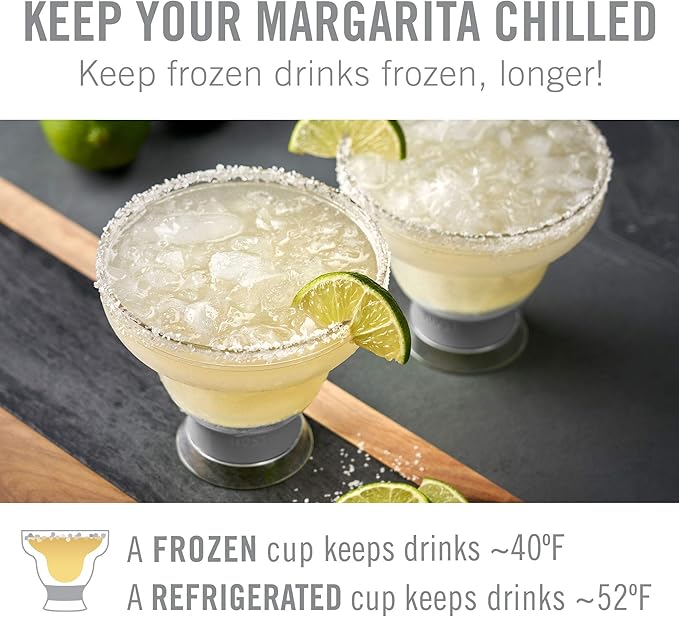 HOST FREEZE Margarita Cocktail Glasses, Frozen Cup Double Wall Plastic - Image 3