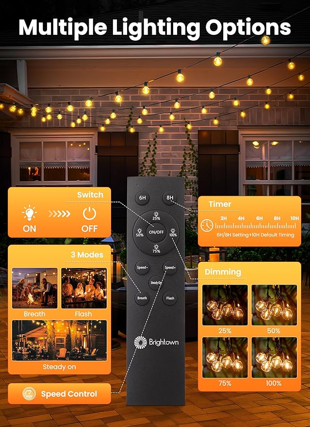 Brightown 75FT Solar String Lights Outdoor - Image 7