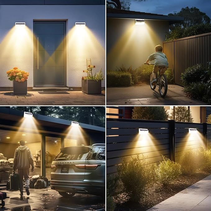 Peasur 1 Pack 368 LED Solar Lights Outdoor Motion Sensor, Solar Fence - Image 7