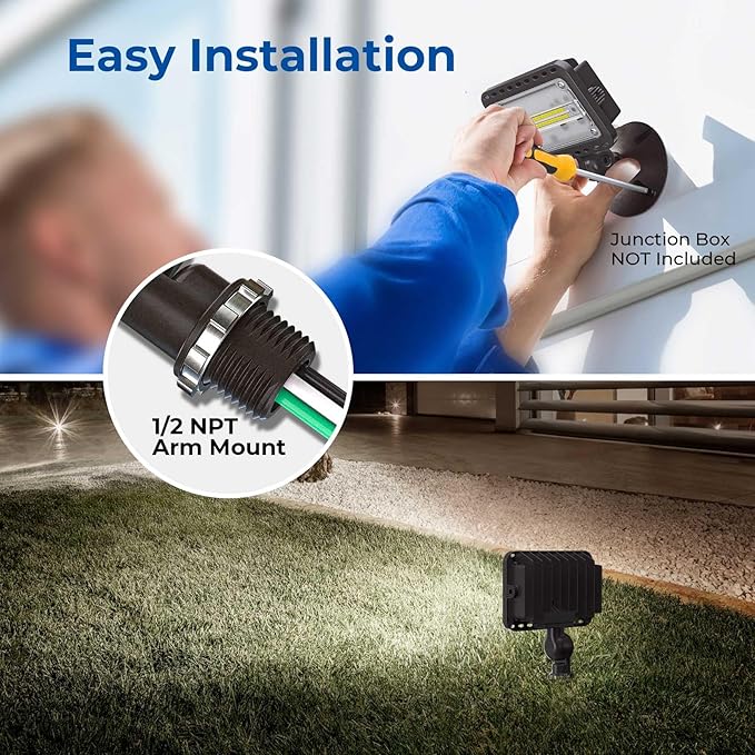 CINOTON 20W LED Flood Lights Outdoor, IP65 Waterproof Exterior Security Wall - Image 4