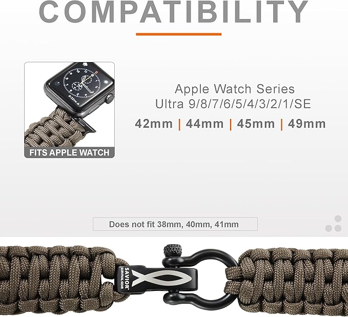 Savior Survival Gear Paracord Watch Band, Compatible - Image 3
