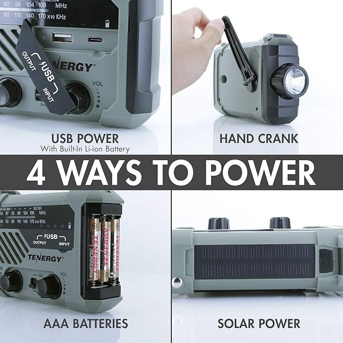 Tenergy Multifunctional Hand Crank Weather Radio - Image 3
