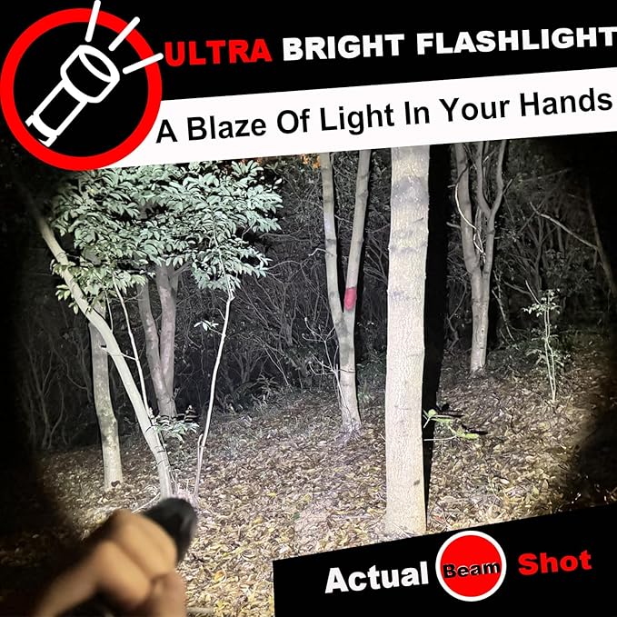 1 Mode Flashlights 6 Pack, Bright Zoomable LED Tactical Flashlight High Lumens - Image 3