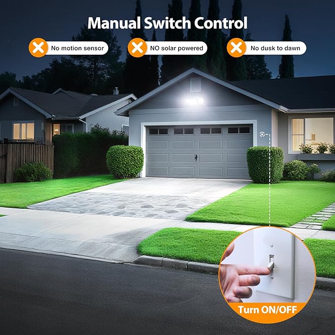 Onforu 130W LED Security Light, 13000LM Outdoor Indoor Flood Light Switch - Image 6