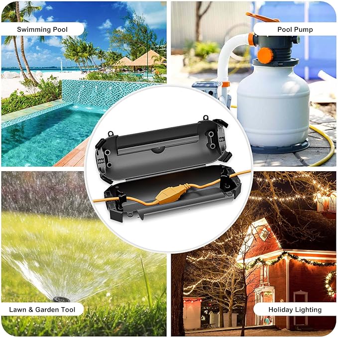 iwillink 2 Pack Outdoor Extension Cord Cover Waterproof - Image 5