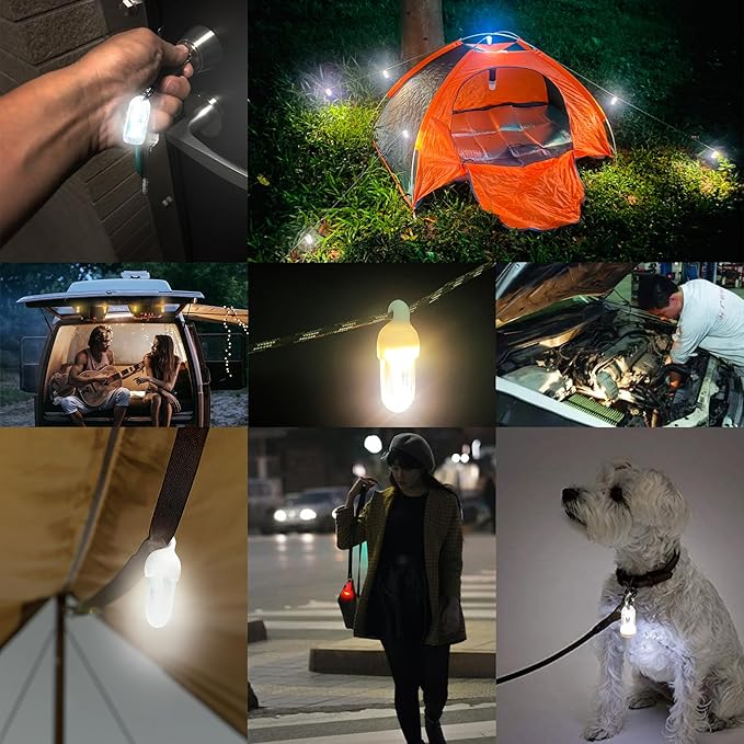 USB Mini LED Lantern, 2 Pack Waterproof EDC Keychain LED Flashlight - Image 8