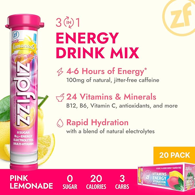 Zipfizz Daily Energy Drink Powder, 12 Pack | 3-in-1 Sustained Energy, Rapid - Image 2