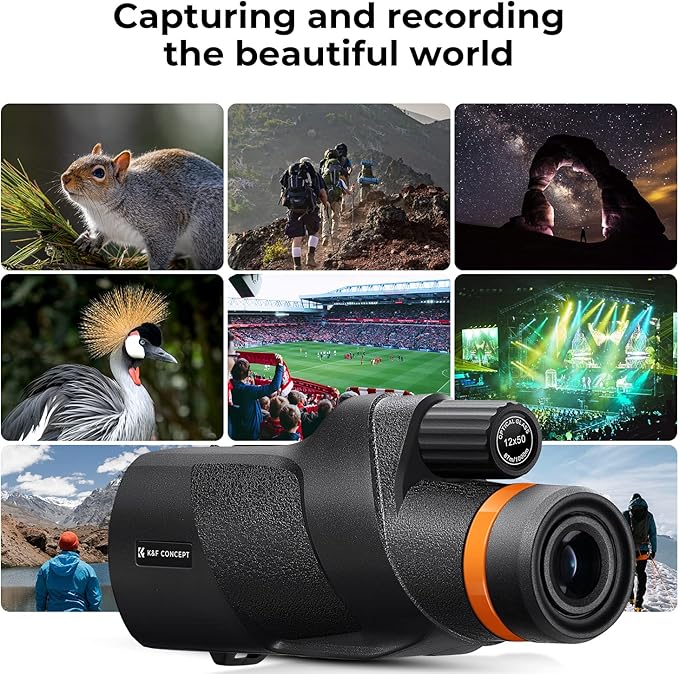 K&F Concept® IP68 10 Meters Waterproof 12X50 Monocular Telescope - Image 7