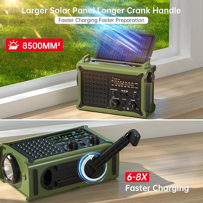 12000mAh/44400mWh Emergency Radio-NOAA Approved Weather Radio - Image 3