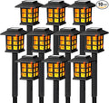 GIGALUMI Solar Lights for Outside, 10 Pack Flickering Flame LED Solar Outdoor by GIGALUMI