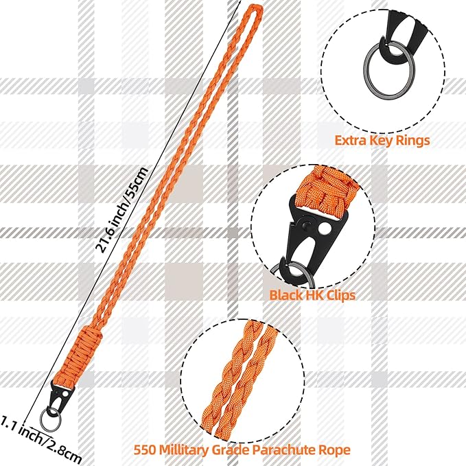 Frienda 2 Set Heavy Duty Paracord Lanyard Necklace Whistles Strap Braided 550 - Image 2