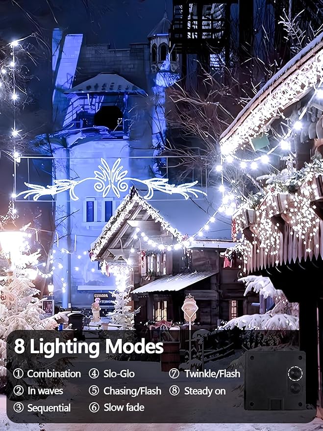 6 Pack 600 LED Solar String Lights - Image 3