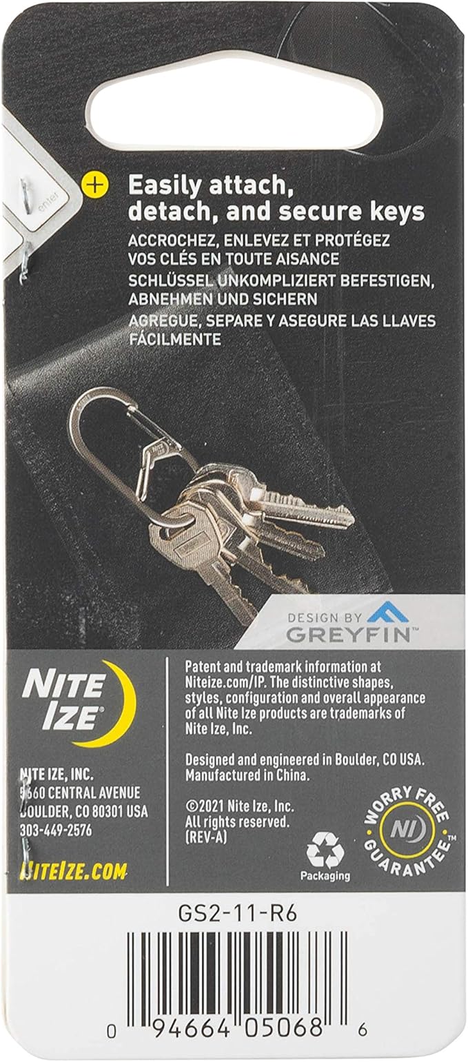 Nite IZE GS2-11-R6 G-Series Dual Chamber Carabiner, Stainless Steel - Image 7