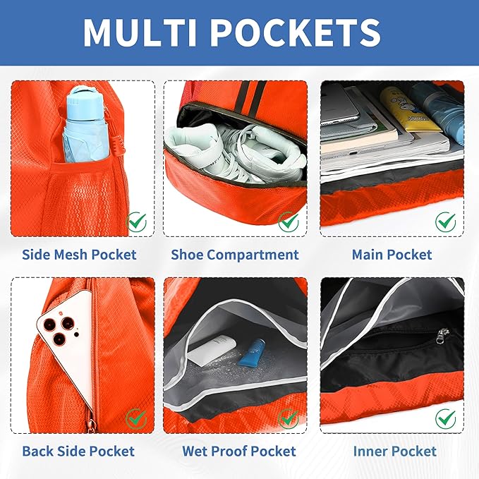 JELUTAR Drawstring Backpack Gym Bag - Image 3
