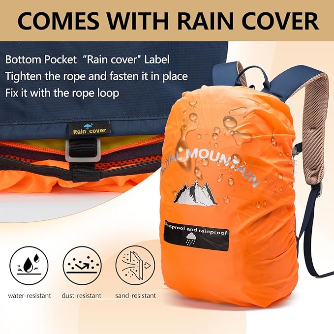 Small Hiking Backpack With Rain-cover, 20L Travel Backpacks - Image 3