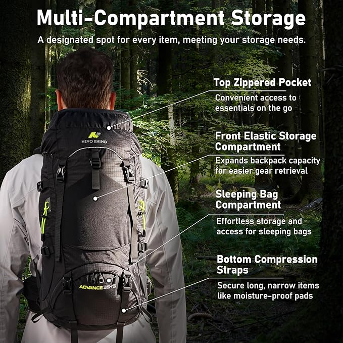 N NEVO RHINO 40L Internal Frame Hiking Backpack - Image 4