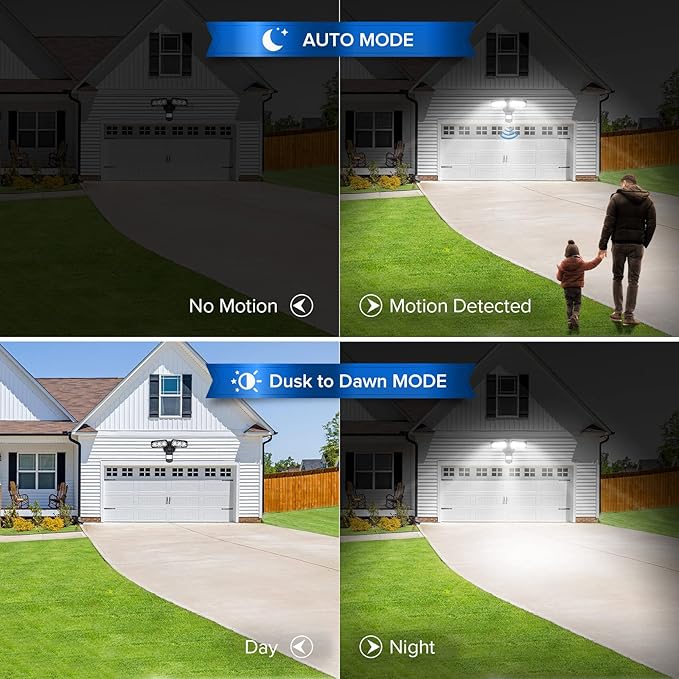 SANSI 38W 5000LM Motion Sensor Outdoor Lights, Flood Light Outdoor Detector - Image 4