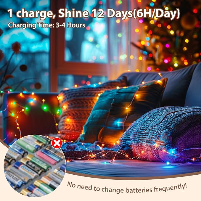 HXWEIYE Rechargeable Fairy Lights - Image 3