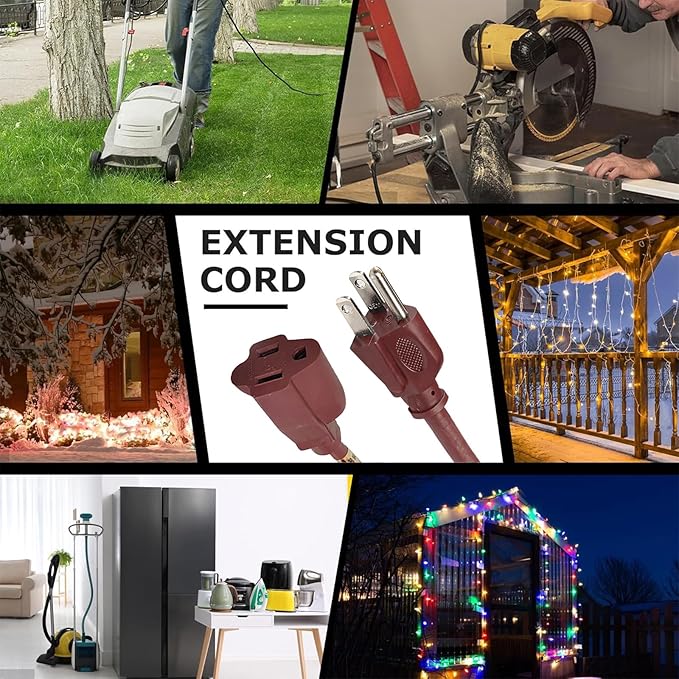 YOJOE Indoor Outdoor Extension Cord, 3 Prong 13A Weatherproof Power Cord - Image 5