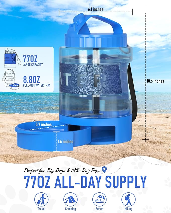 Portable Dog Travel Water Bottle, 77oz Large Dog Water Bowl Dispenser Portable - Image 5