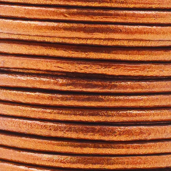 Mandala Crafts Round Genuine Copper Leather Cord - Image 3