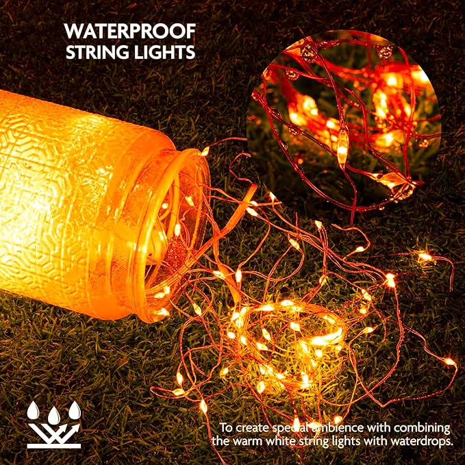 12 Pack Orange Fairy Lights Battery Operated String Lights, 7ft 20 Led - Image 4