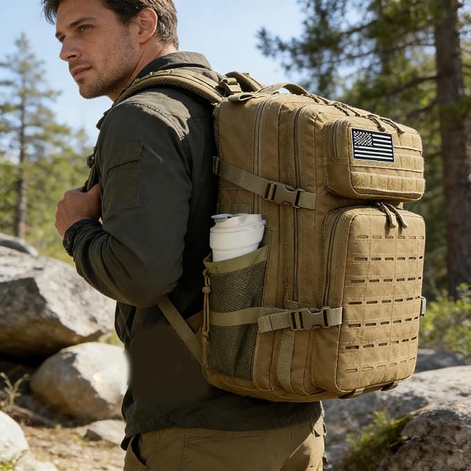 Military Tactical Backpack 45L/25L 3 Day Assault Pack Molle Daypack Hiking - Image 6