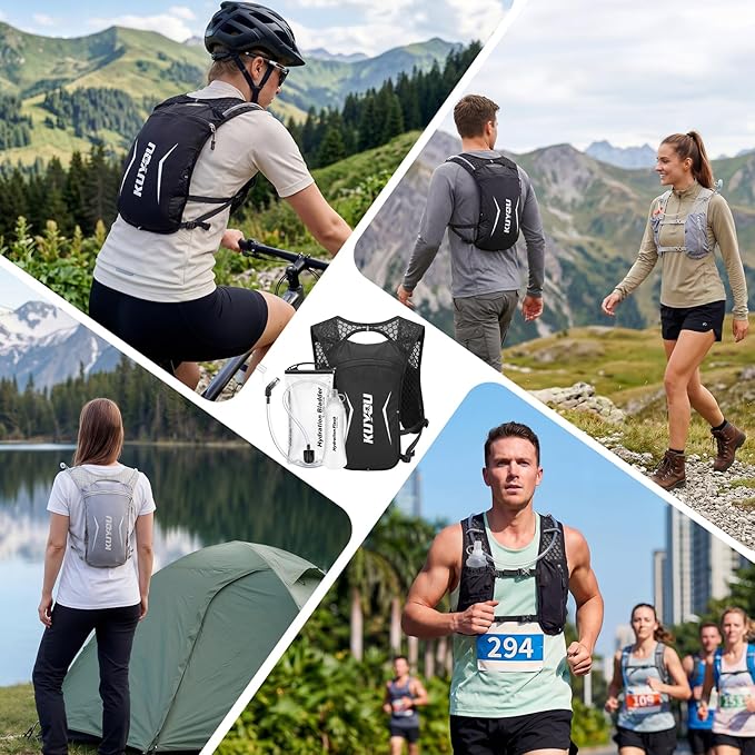 KUYOU Running Vest for Women & Men, Lightweight Hydration Backpack - Image 7