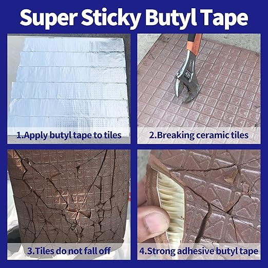 ADHES Butyl Tape Waterproof Tape Aluminum Foil Tape Sealan Tape 2inch x 16feet - Image 7