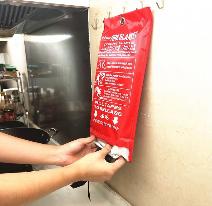 Inf-way Fire Blanket, 47.2''*47.2'' Fiberglass Fire Flame Retardent Emergency - Image 5