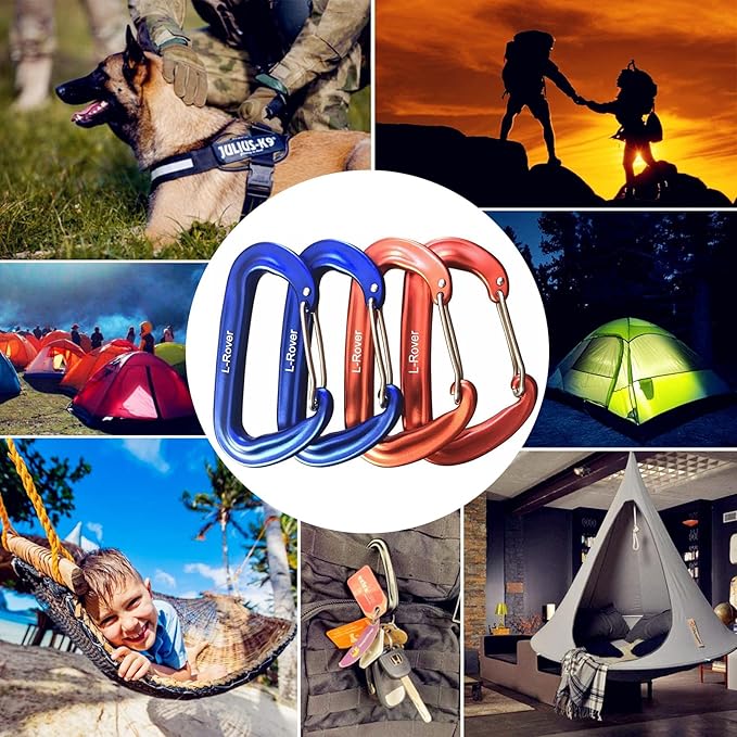 L-Rover Carabiner, 12KN Lightweight Heavy Duty Carabiner Clips, Aluminium - Image 7