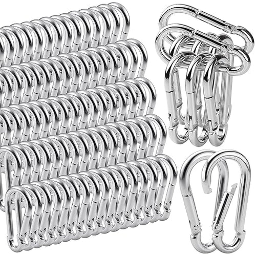 120Pack M6 Spring Snap Hooks Carabiner, 1/4" Heavy Duty Carabiner Clips Chain by REDOVANT