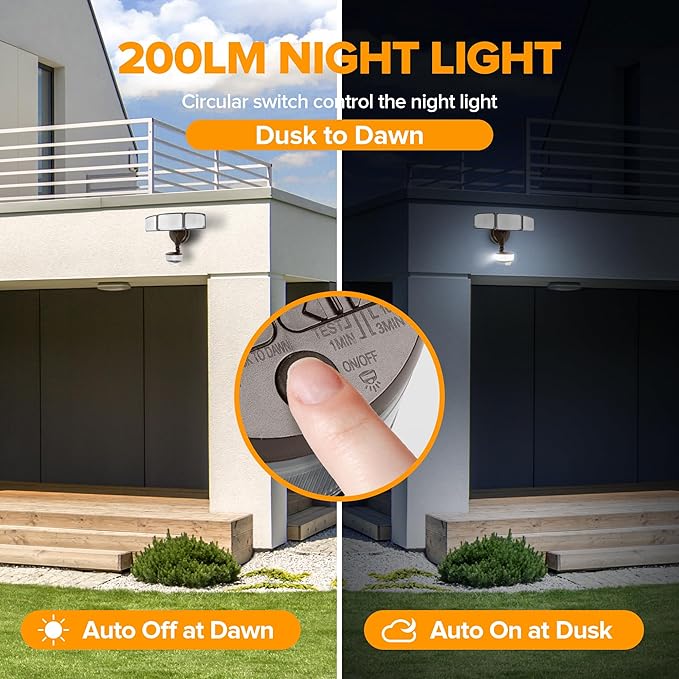 LUTEC 74W 8000 Lumen Motion Sensor Outdoor Lights, 5000K Daylight, IP65 - Image 5