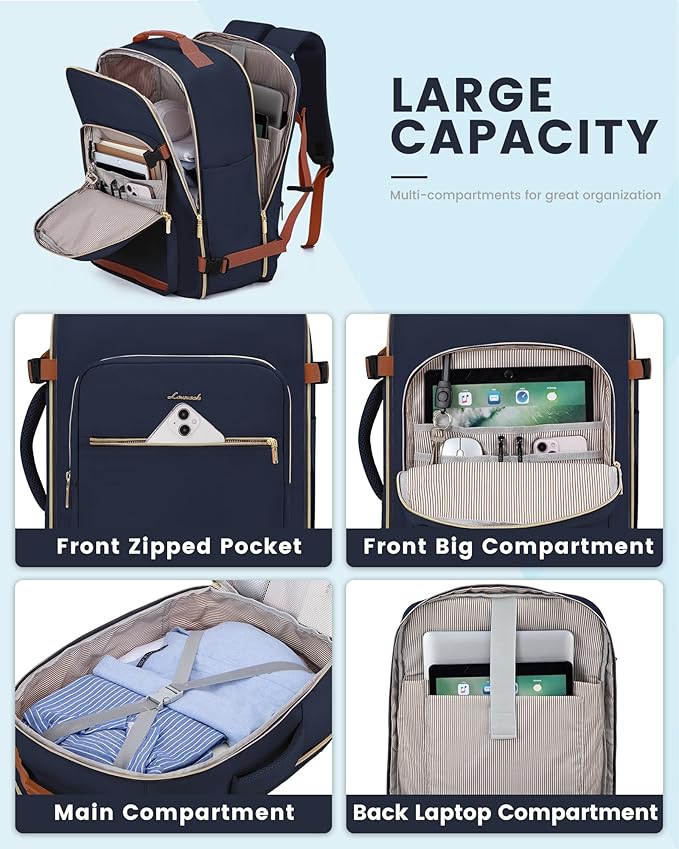 LOVEVOOK Travel Backpack for Women & Men 40L, Airline Approved Carry On - Image 8