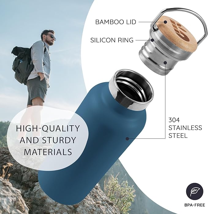 Bambaw Insulated Water Bottle 32 oz, Reusable Water Bottle Stainless Steel - Image 2